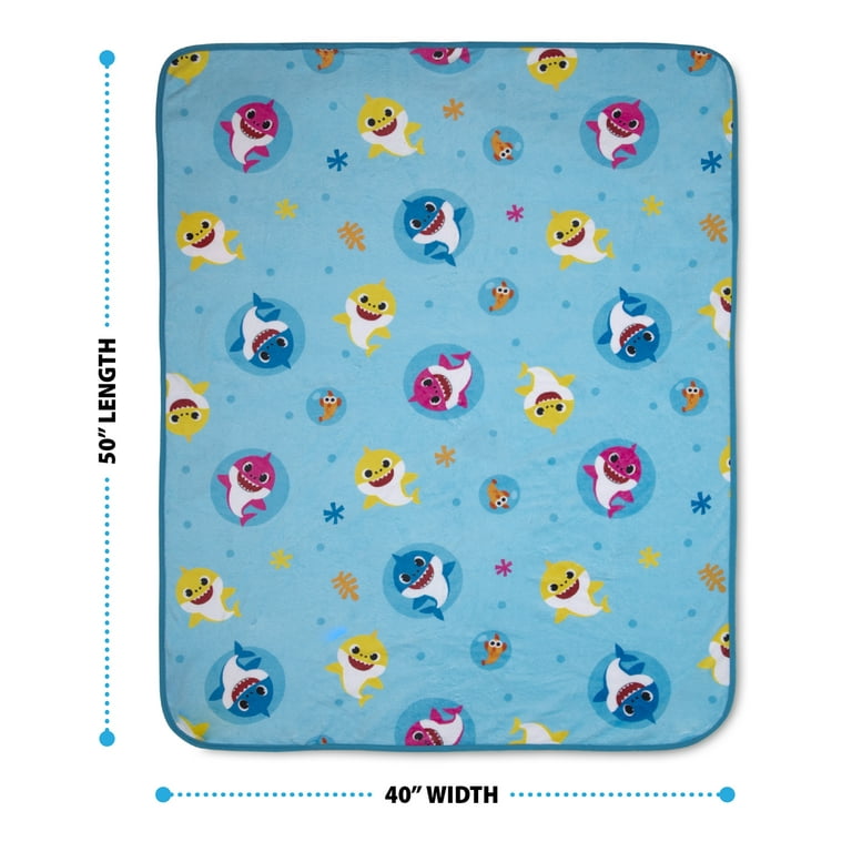 Baby Shark 30 x 43 Coral Plush Toddler Blanket Unisex Blue Walmart
