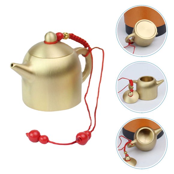 Milisten De Tetera De Latón Dorado Con Colgante Y Estilo Chino Tradicional
