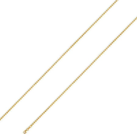 14K Yellow Gold Mens 2MM Plain Dog Tag Chains Necklace 16 to 22 Inches (18)