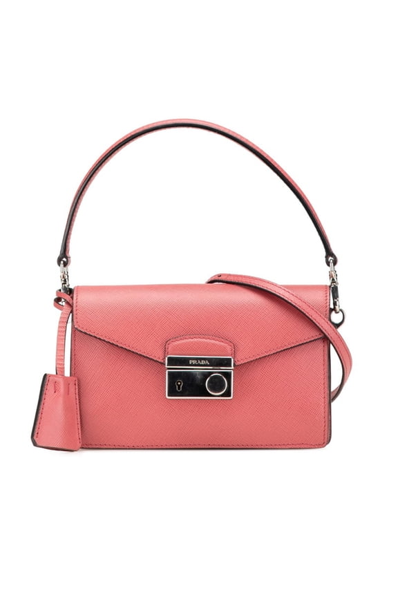 Pre-Owned Prada Mini Handbag Shoulder Bag 2-Way Pink Saffiano Leather Women's PRADA