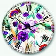 thumbnail image 1 of DesignArt Horloge Murale Grande Fleurs de Ferme Abstraites Violettes et Rouges, 1 of 2