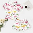 thumbnail image 4 of Flamingo Pattern 2 Pack Women’s Pajama Set Print Sleepwear And Shorts Y2k Loungewear Sets S-5XL, 4 of 7