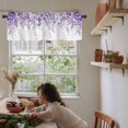 thumbnail image 6 of Purple Eucalyptus Leaves Curtain Valance for Windows/Living Room/Kitchen/Bathroom/Farmhouse, Short Rod Pocket Tier Curtain Window Treatment, 1 Panel 54 x 18 Spring Floral Summer Botanical, 6 of 6