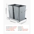 thumbnail image 7 of 35 Quart Double Pullout Trash Can Under Sink Heavy Duty Metal Sliding System Kitchen Cabinet Waste Recycling Bin, 7 of 7