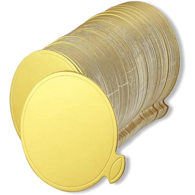 Mini plato redondo de cartón dorado para tartas, plato para tartas de mousse, 100 piezas, plato redondo de cartón para tartas, D dorado, dorado