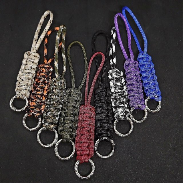 Handgemaakte Gevlochten Touw Sleutelhangers Edc Lanyard Key Hanger Anillo dividido Mannen Vrouwen Metalen Tas Hanger Mes Accessoires Autosleutel Sleutelhan,C