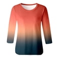 thumbnail image 4 of T Shirts for Women Summer Mid Length Shirts Three Quarter Sleeves Shirts Crew Neck Tunic Casual Tops, 4 of 4