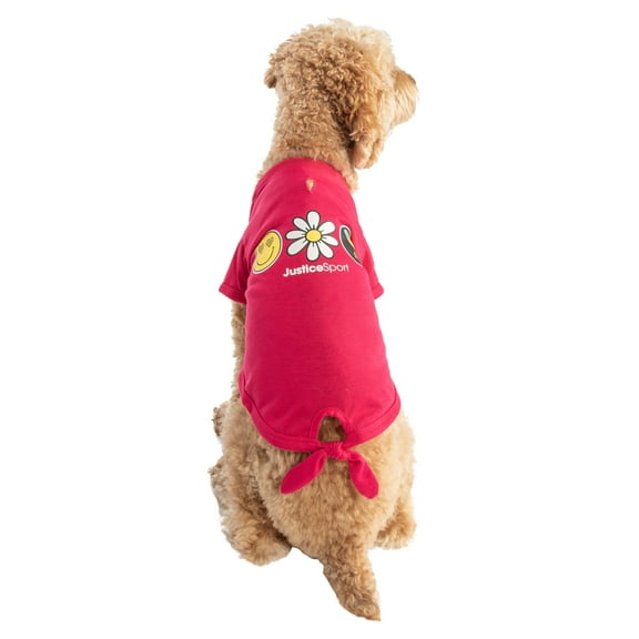 Justice Pet Polyester Front Tied Dog Tee, Pink