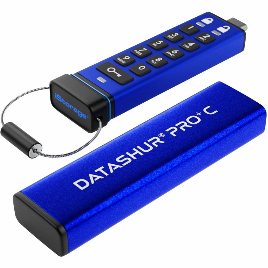 iStorage datAshur PRO+C 512GB | FIPS 140-3 Level 3 Certified | Secure USB Type-C Hardware Encrypted Drive | PIN protected | Type C-A adapter included - TAA Compliant - 512 GB - USB 3.2 (Gen 1) Type...