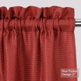 thumbnail image 2 of GlowSol Kitchen Curtains 30" x 30" Classical Waffle Woven Textured Blackout Short Tier Curtains for Bathroom Cafe, Burgundy, 2 Panels, 2 of 6