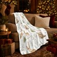 thumbnail image 3 of Peaceful Forest Animal Scene Watercolor Style, Peaceful Woodland Scene, Warm Flannel Blanket for Cabin and Lodge, Wildlife Lovers Housewarming Gift, Rustic Home Decor, 3 of 9