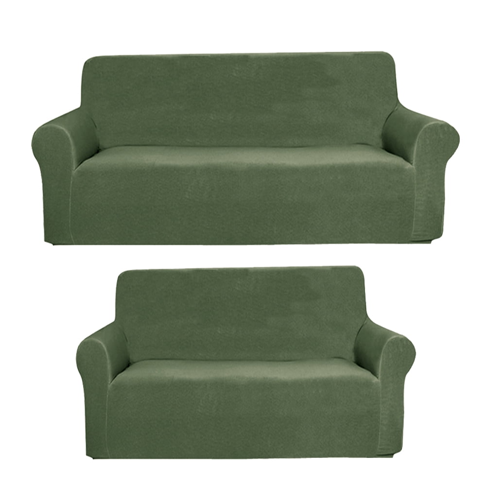 Golden Linens 2 pcs SlipCover Set for Sofa & Loveseat Stretch ((4 Way