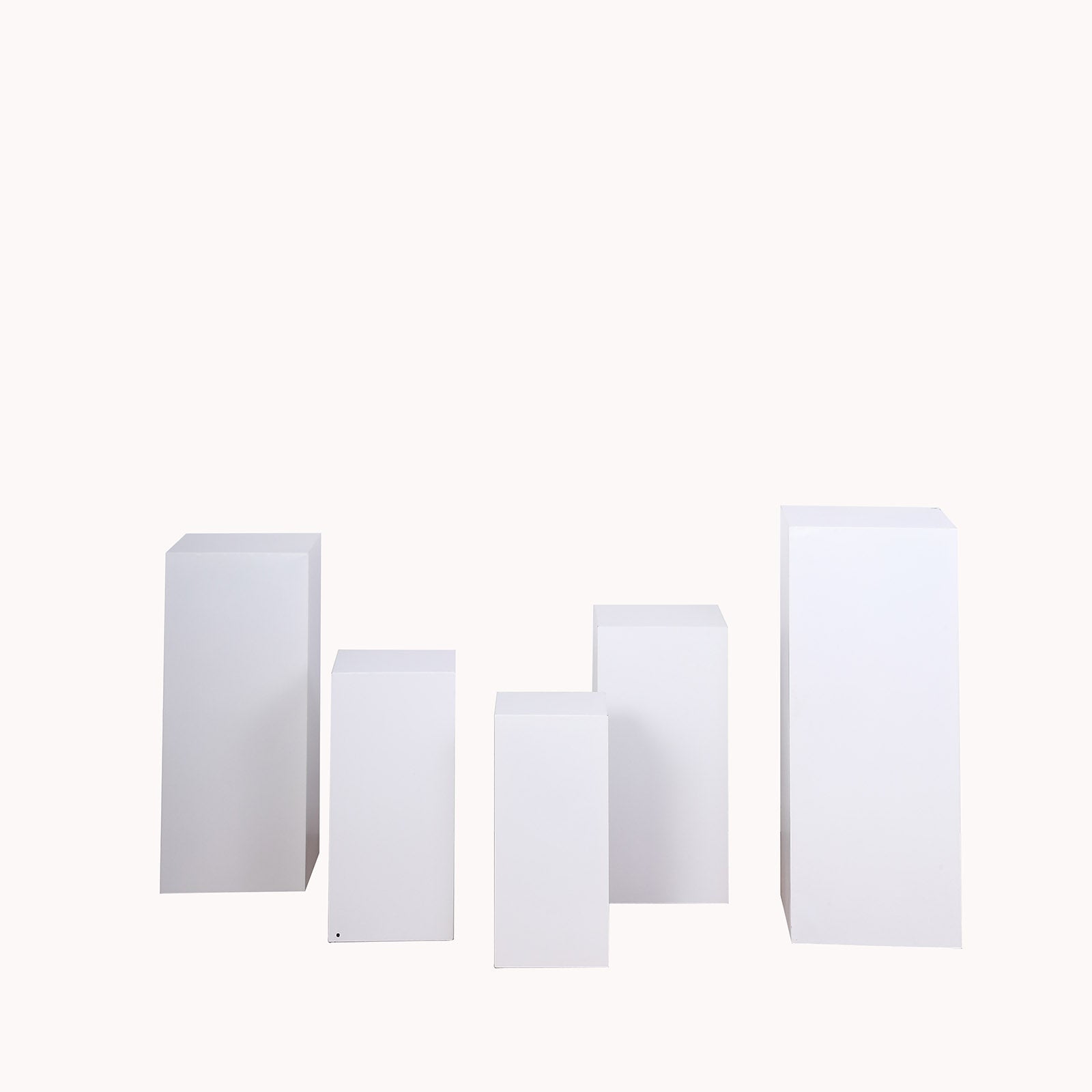 Square Metal Pillar Pedestal Display Stands 5 pcs/set - White– CV