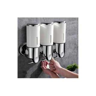 3x500ml Soap Dispenser,Triple Chamber Wall-Mounted Soap Dispenser and  Organizer Bathroom Shower Pump Hand Lotion Body Lotion Shampoo Shower Gel