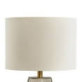thumbnail image 3 of Benjara BM317490 24 in. Table Lamp, Hexagonal Textured Glass Base, Drum Shade, Gray, 3 of 5