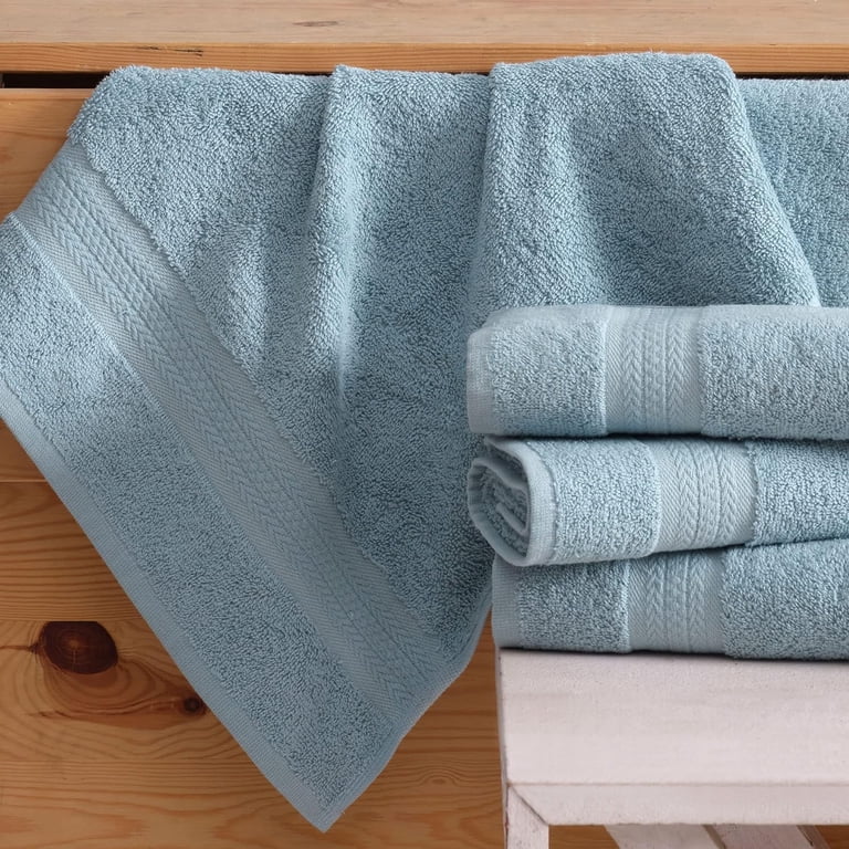 REGAL RUBY Quick-Dry 4 Pieces Light Blue Hand Towels Highly