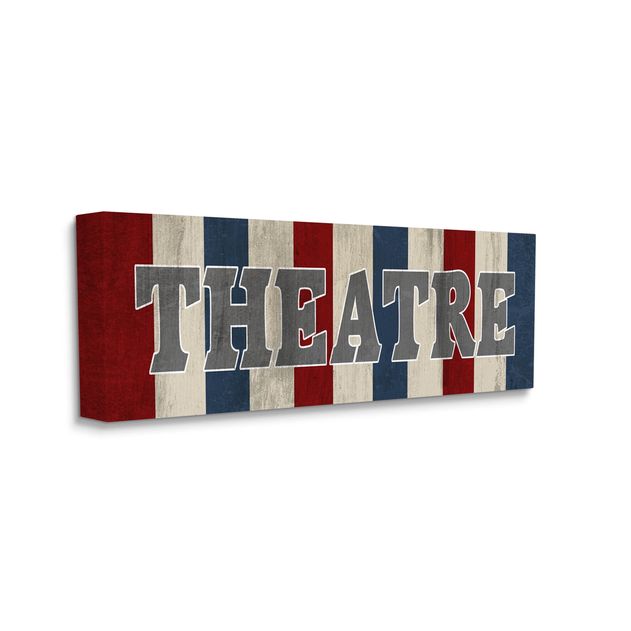 Rustic Vintage Theatre Sign Typography Graphic Art Gallery Wrapped Canvas Print Wall Art
