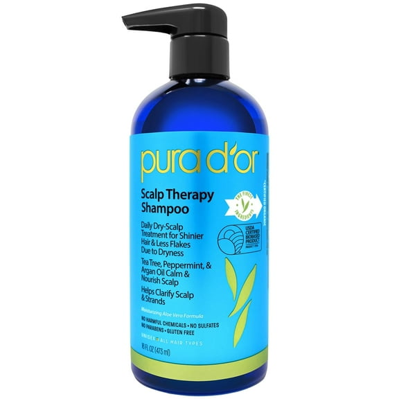 PURA D'OR Scalp Therapy Shampoo For Thinning Hair 16 Fl Oz