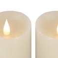 thumbnail image 4 of HGTV Home Collection Set of 2 Heritage Real Motion Flameless LED Candles With Remote, Ivory with Warm White LED Lights, Battery Powered, 5 in, 4 of 5