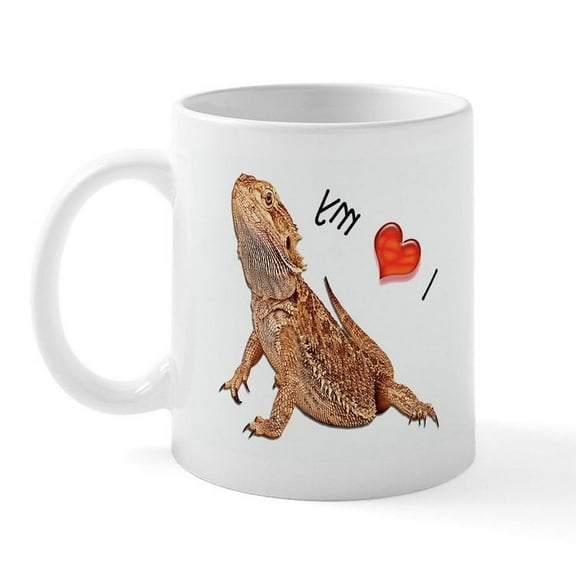 CafePress - I Love My Bearded Dragon Mug - 11 oz Ceramic Mug - Novelty Coffee Tea Cup