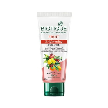 Biotique Fruit Brightrning Face Wash Cleanser Hydrating Gentle Skin Acne 100Ml