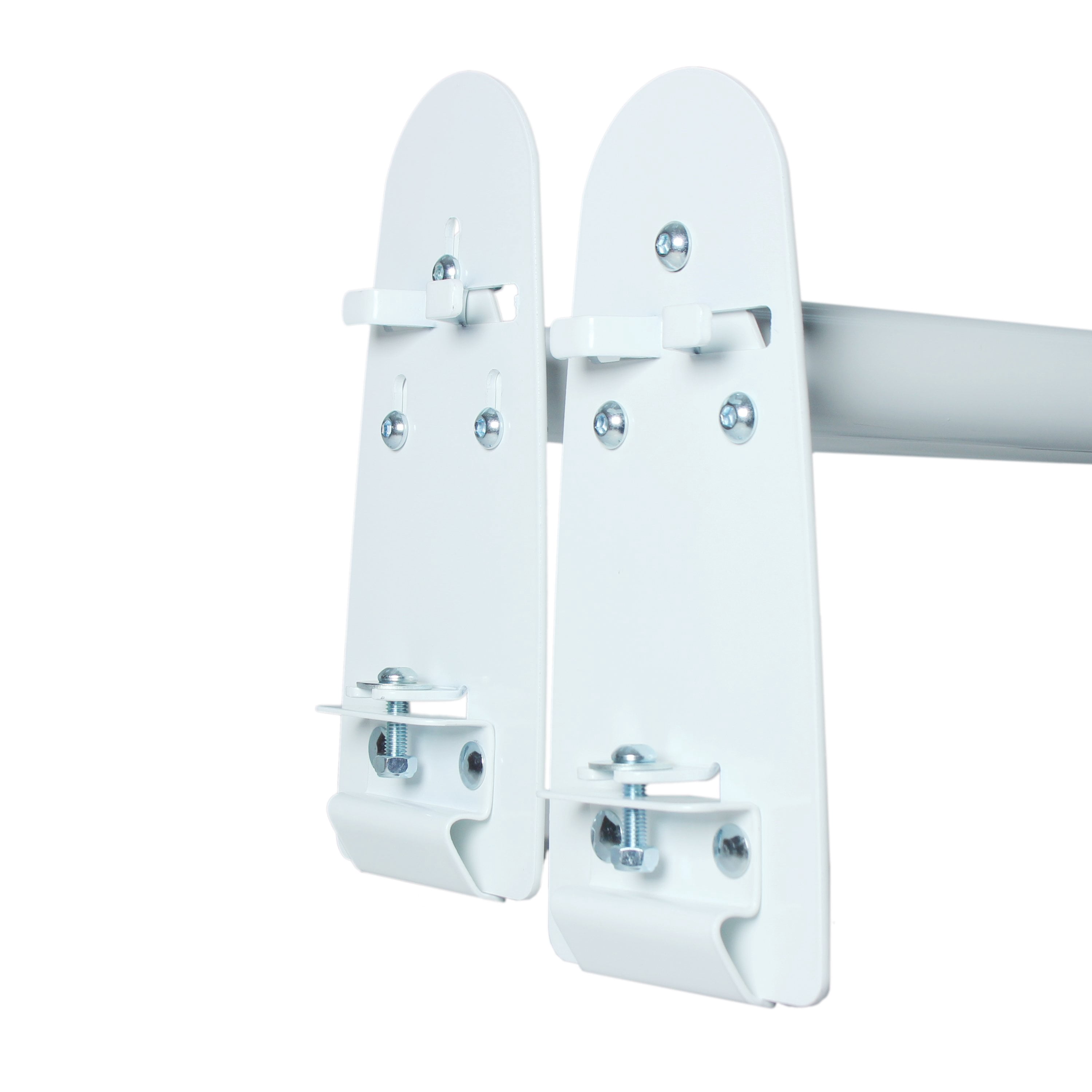 AA-Racks Model X316 HighTop 3 Bar Rain-Gutter Roof Rack Heavy-Duty Adjustable Steel High Roof Rack Matte White (X316-T-WHT)