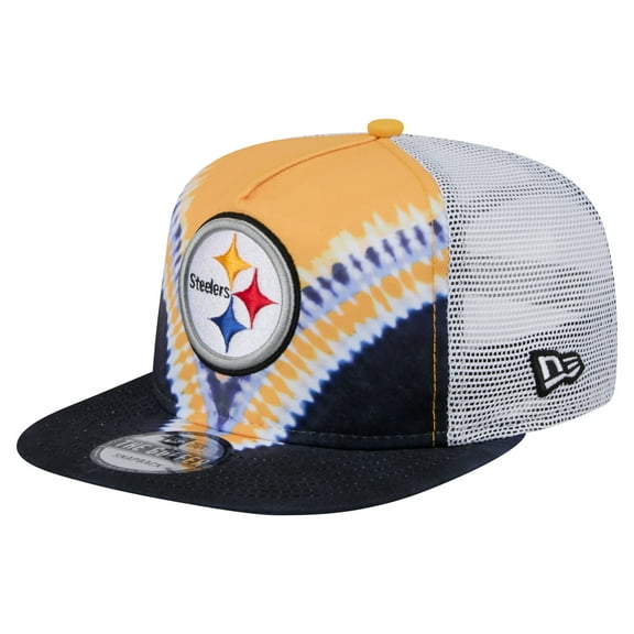Men's New Era Gold/Black Pittsburgh Steelers Throwback Dye Golfer Snapback Hat