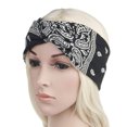 thumbnail image 2 of Diadema HUOGUO Diadema elástica con estampado floral para mujer, yoga y deporte, 2 of 4