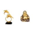 thumbnail image 1 of Figura de delfín y Buda Maitreya realista y moderna, escultura coleccionable de Feng Shui para el hogar, la oficina, el escritorio, la entrada, el arm, 1 of 8