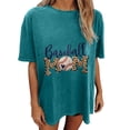thumbnail image 2 of Tops de manga corta con hombros caídos informales de verano para mujer, camisetas divertidas con cuello redondo y estampado de béisbol OAVQHLG3B Store lin121212, 2 of 5