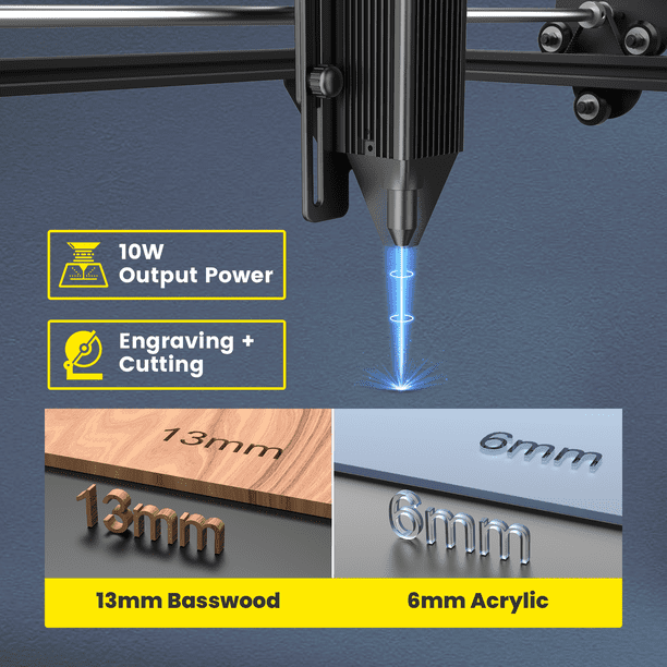 FOKOOS FE10 10W Laser Engraver, 60W Machine with 3.5