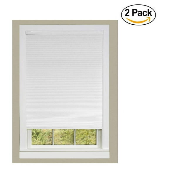 Achim Home Furnishings Honeycomb Pleated Cordless Window Shade, 23 by 64-Inch, White (Set of 2)