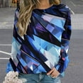 thumbnail image 2 of Sweatshirt For Womens Crewneck Geometric Lattice Hoodies Teen Girls Cute, 2 of 7