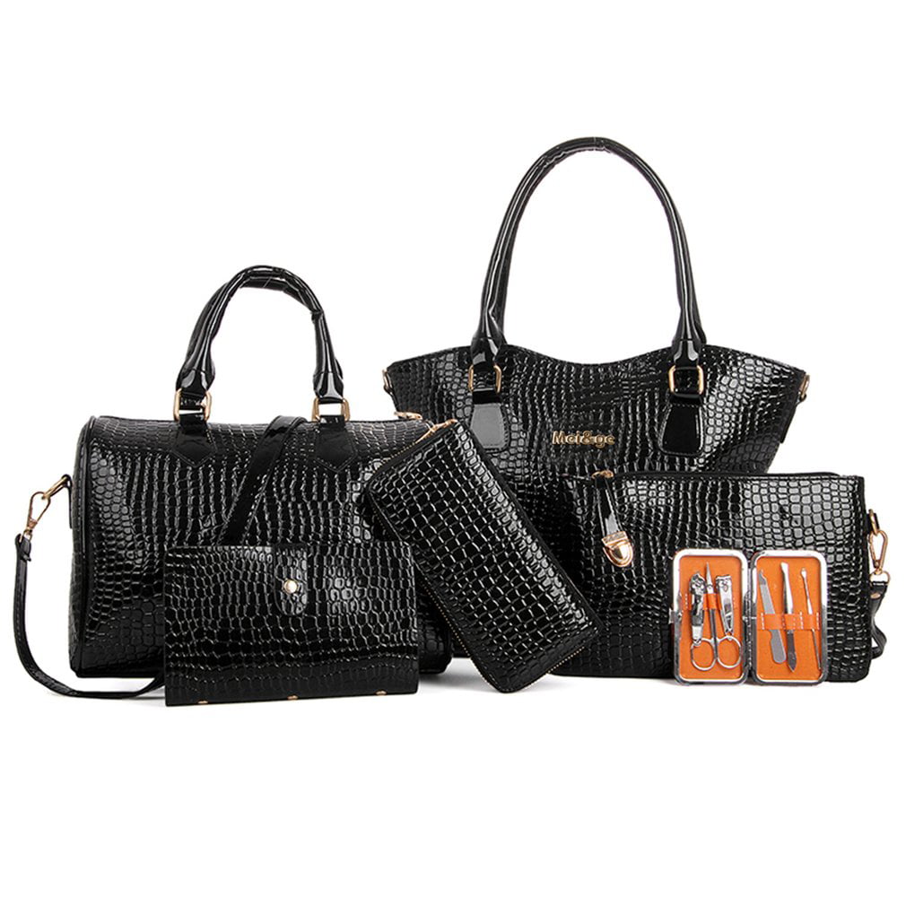 2019 Luxury Leather 6 pieces/set Fashion Woman Composit Bag Large Capacity Handbag Shoulder Bag ...