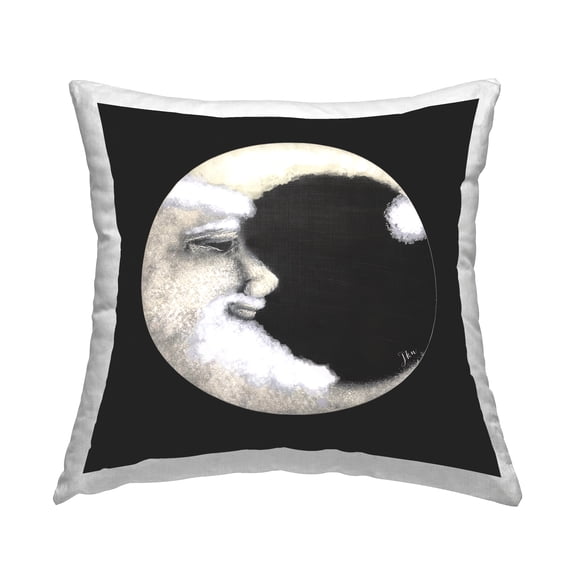 Stupell Industries Detailed Crescent Moon Face Printed Throw Pillow Design by Julie Norkus