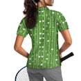 thumbnail image 2 of Whosucclay Heart Stripe Design Quick Dry Polo Shirts for Tennis Golf Outdoor Sports, Comfortable Athletic Tops 1/4 Zip Polyester Golf Short Sleeve Shirt Size X-Large, 2 of 10
