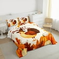 thumbnail image 4 of Manfei Happy Thanksgiving Bedding Comforter Set,Cute Turkey Twin Comforter Sets,Rustic Pumpkin Maple Bedding Set For Girl Kids,Luxury Bedroom Decor Reversible,2 Pieces, 4 of 9