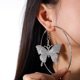 thumbnail image 2 of New Circle Butterfly Diamond Earrings Pendant Women's Geometric Round Fashionable All-matc, 2 of 3