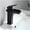 Black Short 2, variant on Black Square Elbow Waterfall hot and Cold Water Toilet washbasin Mixer Brass Bathroom Single Hole Sink Faucet