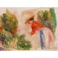 thumbnail image 3 of Renoir, Pierre-Auguste 24x19 Black Modern Framed Museum Art Print Titled - Woman Gathering Flowers 1910, 3 of 5