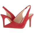 thumbnail image 1 of Vince Camuto Ampereta Tango Red Suede Pointed Toe Sling Back Pump Shoe (7.5, TOMATOE TANGO), 1 of 5