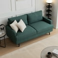 thumbnail image 2 of 64" W Loveseat Sofa, Mid Century Modern Decor Love Seats Furniture, Upholstered Love Seat Couch for Living Room, 2 Seat Small Couches for Small Spaces, Bedroom, Apartment, Emerald(Not include Pillows), 2 of 8