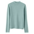 thumbnail image 4 of ASFGIMUJ Women Casual Solid Color Bottoming Shirt Slim High Collar Knitted Long Sleeved Top, 4 of 4