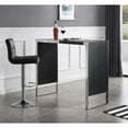 thumbnail image 2 of Modrest Manston Modern MDF Wood & Stainless Steel Bar Table in Black, 2 of 5