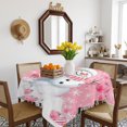 thumbnail image 3 of Pink Snowman Christmas Table Cloth Waterproof Tablecloths, Xmas Balls Snowflake Tablecloth Dining Table Cover for Kitchen Party Tabletop Outdoor, Square Tablecloth 54x54 Inch, 3 of 9
