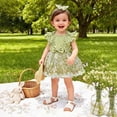 thumbnail image 4 of Toddler Girl Clothes Newborn Dresses for Baby Girls Baby Girls Floral Romper Dress with Headband 1st Birthday Wedding Tulle Tutu Cake Smash Photo Shoot, 4 of 4