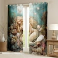 thumbnail image 2 of Erosebridal Mermaid Princess Curtains and Drapes (42x63), Ocean Coral 30%-50% Blackout Curtains for Bedroom, Dreamy Jellyfish Curtains for Living Room, Window Drapes Bedroom Decorative, 2 of 6