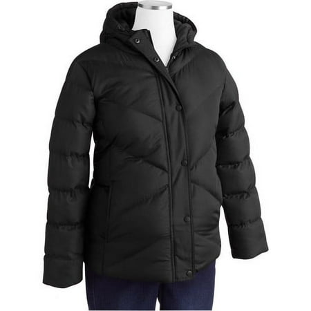 Faded Glory Maternity Puffer Coat with Hood