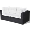 thumbnail image 5 of vidaXL 5 Piece Garden Lounge Set with Cushions Poly Rattan Black, 5 of 5