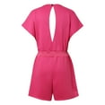 thumbnail image 5 of Women's Summer Casual Shorts Romper Open Back Sleeveless Workout Jumpsuits With Pockets Sexy Women Jumpsuits And Rompers Pant Women's Jumpsuits with Sleeves Womens plus Size Jumpsuit Women Rompers, 5 of 8